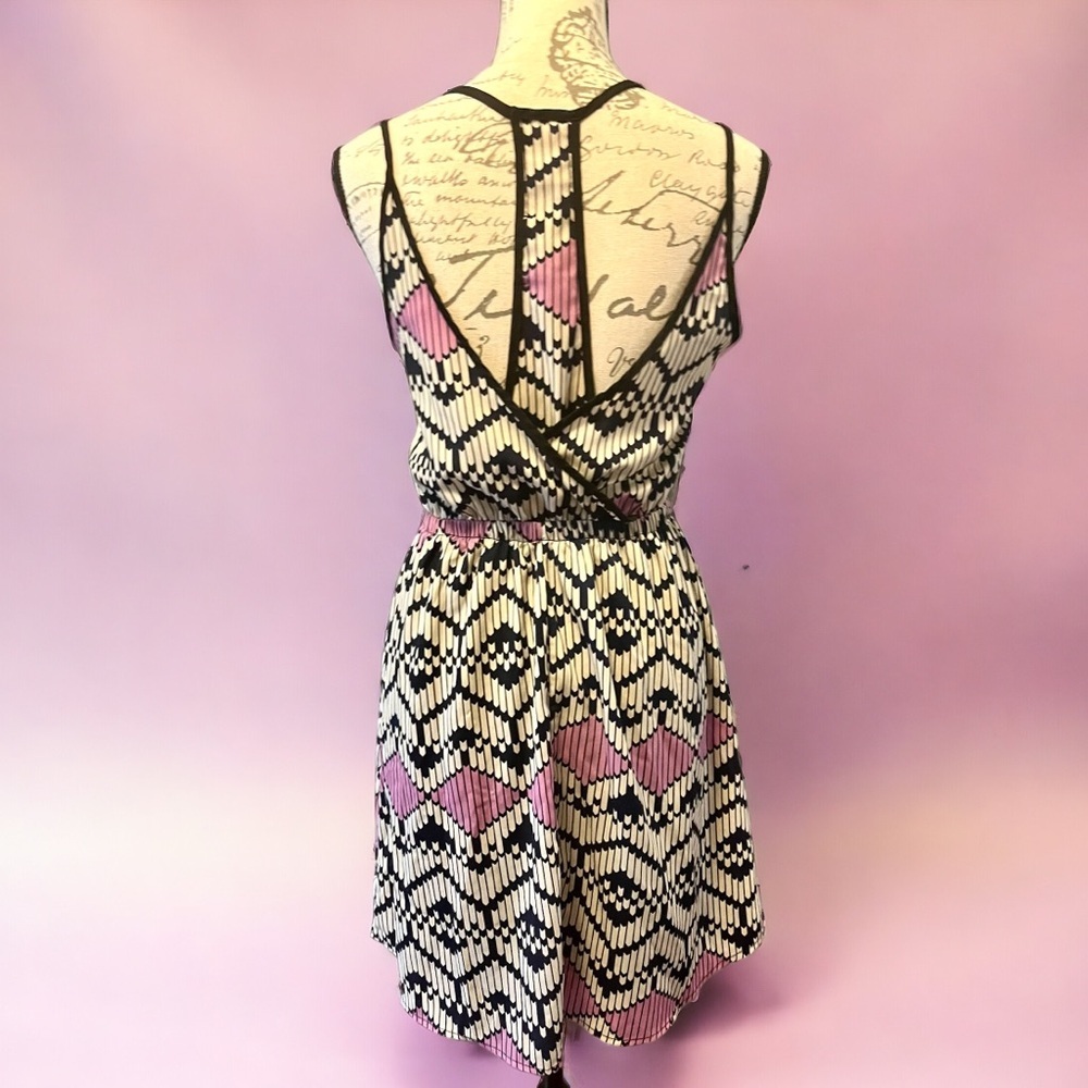 Lush Nordstrom Geometric print mini dress pink, white, navy Small EUC - Picture 2 of 14